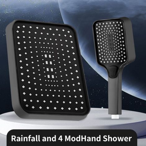 Pommeau de douche à haute pression,pomme de douche de salle de bain de luxe,Angles réglables,buses en Silicone - 2pcs[A38380]