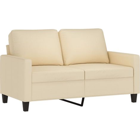 vidaXL Divano a 2 Posti Crema 120 cm in Tessuto