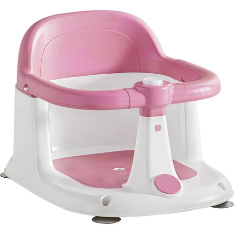 Siège de bain pour bébé, design antidérapant, ventouses sécurisées, Rose (1/2)