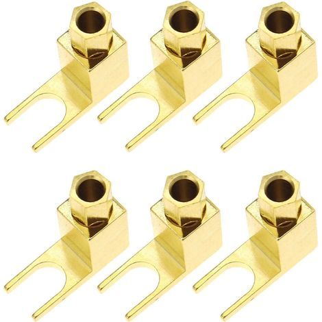 lot de 6 Connecteur de Câble de Haut Parleur, Adaptateur Banane à Bêche Haut de Gamme Fil de Câble de Haut Parleur à Angle Droit Fourche à Bêche