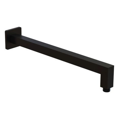 Bras de douche carré noir murale en laiton L 400, Mâle-Mâle 15/21