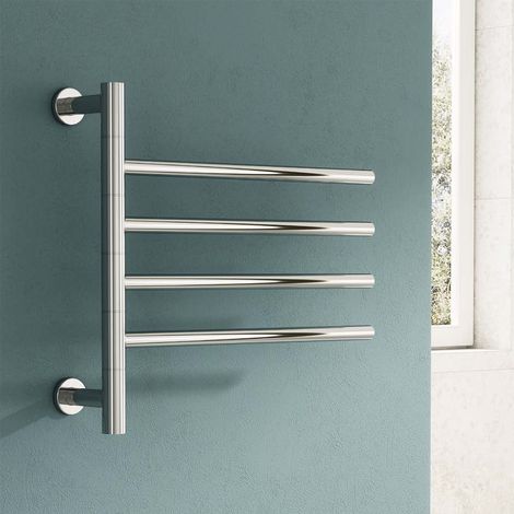 Reina Rance Dry Electric Designer Heated Towel Rail 455mm H x 500mm W Polished (1/5)