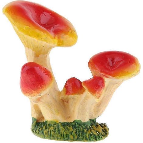 Décoration de jardin féerique : statue de champignon et figurines miniatures de fées en résine. Artisanat en résine.-Yellow Red D