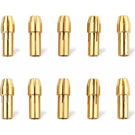 10 pezzi Mandrino per trapano da 4,8 mm, gambo del mandrino di serraggio in ottone, mandrini di precisione in ottone, mini mandrino a pinza, mandrino di serraggio 0,5 mm/0,8 mm/1,0 mm/1,2 mm/1,5 mm/1,