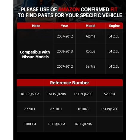 Applicable to Nissan TB1043 16119-JA00A 16119-JK20A/JK20C S20054 677011 (1/4)