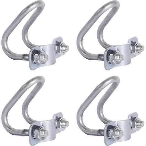 4 U-shaped hose clamp screws (M6, 25 x 25) - Metal ring - Suitable for warehouses and supermarkets (1/5)