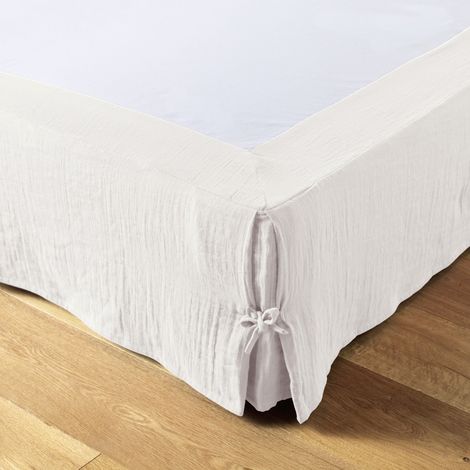 Cache sommier gaze de coton Gaia 140x190cm Chantilly (1/3)