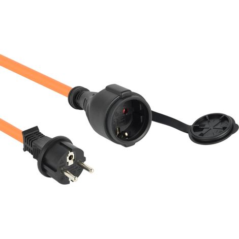 Electraline 01672 - Cavo di prolunga IP44, 10 m, per esterni, N05V3V3-F 3G1.5, utilizzabile fino a -35 °C, resistente all'olio e ai raggi UV ed estremamente resistente all'abrasione con prese a (1/4)