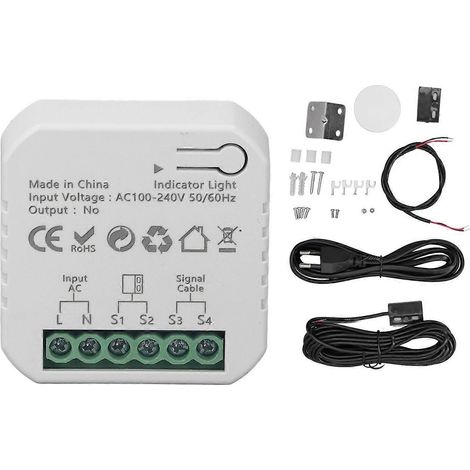 Contrôleur intelligent de porte de garage avec application Zigbee et télécommande vocale pour ouvre-portes de garage à enroulement (100–240 V)