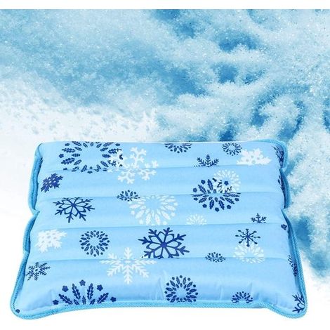 Compresa fría，bolsa de hielo gruesa，compresa fría para el hogar y los viajes (36 × 36 cm，azul oscuro con estampado de copos de nieve)