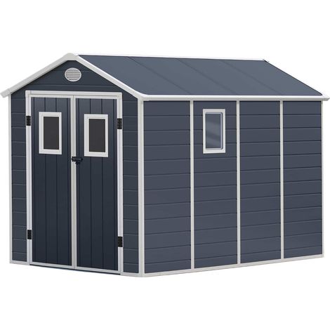 Abri de Jardin en Résine Gardiun Zoe C 6,99 m² 190x368x226 cm Plancher Gris Anthracite (1/5)