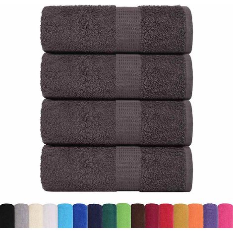 Gants de toilette 4 pcs anthracite 15x21 cm 360 g/m² 100% coton CFW569126 (1/5)