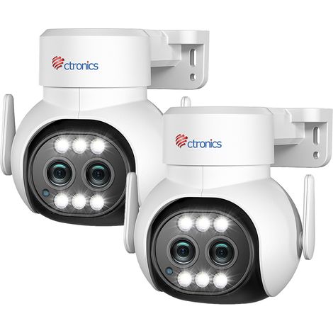 Lot de 2 caméras de surveillance 2.5K 4MP WiFi 2.4/5GHz – Extérieures – Zoom hybride 6X – Suivi automatique – Vision nocturne couleur (1/5)