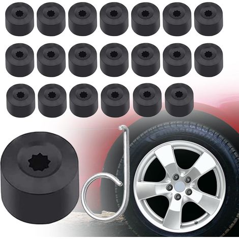 Paquete de 20 tapas para tornillos de rueda de 17 mm - Para VW Golf Passat Audi Beetle - Todas las marcas de automóviles