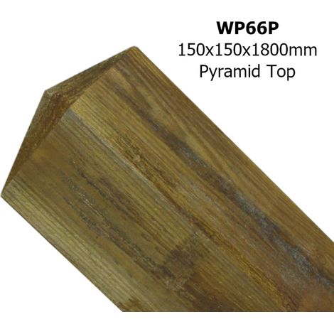 Pyramid Top Posts - Pressure Treated Scandinavian Redwood - L150 x W150 x H1800 mm