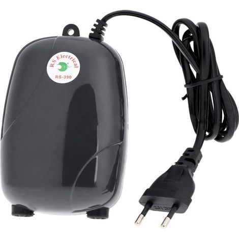 5W Portable Aquarium Pompe à Air d'Oxygène Hydroponique Aquarium Aérateur Oxygen Pompe Réservoir de Poissons avec 2 Sortie d'air pour Small Fish Tank Noir (1/5)
