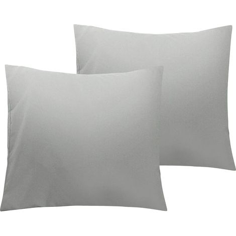 ZOLGINAH Lot de 2 Taies d'oreiller en Microfibre avec Fermeture éclair, Taie d’Oreiller Facile à Laver et Super Doux, 50x70cm, Gris Argent (1/5)