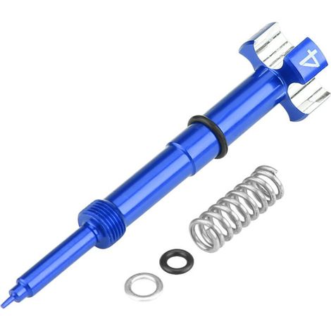 Vis de Mélange, Vis de Mélange de Carburateur Antirouille, Belles 4 Couleurs En Option pour FCR-MX pour FCR Facile à Installer avec Ressort (Bleu). (1/4)