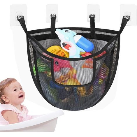 Badespielzeug-Organizer, Badewannenaufbewahrung mit Schnellverschluss und großer Tasche  Großer Korb für Badezimmer, Dusche, Baby, Kind, Zuhause, Wohnheim, Schrank, Wohnzimmer, Pool