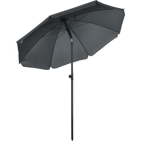 Parasol Cerneval inclinable octogonal 180x209 cm acier polyester gris UV50+ jardin terrasse (1/5)