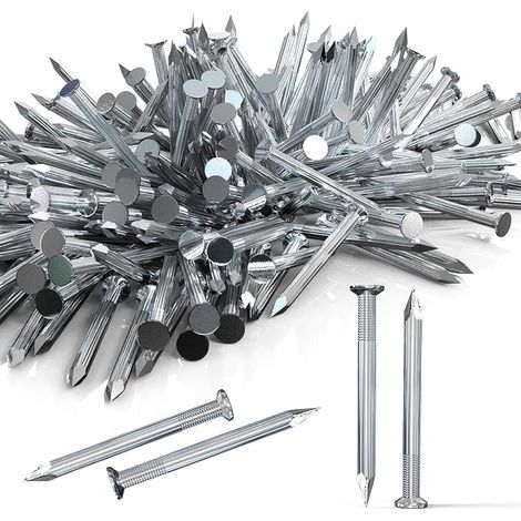 Steel Concrete Nails for Pictures, Small Wall Nails for Walls, Frames, Wooden Nails, Bricks, Hang Galvanized Wooden Nails (1/5)