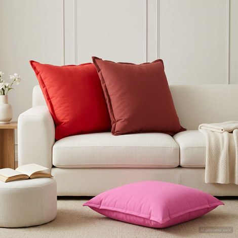 vidaXL Federa 2 pz HOUTEN Rosso Vino 80 x 80 cm Poliestere