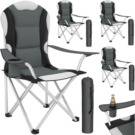 Ensemble 4 chaises de camping avec porte-boissons Sac transport