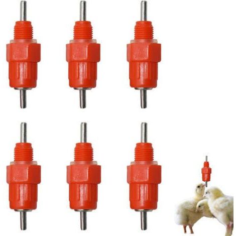 Rnemitery – Automatic Drinker for Chickens – Set of 10 Plastic and Stainless Steel Nipples – Easy to Clean – 360° Access to Water (1/5)