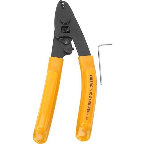 Optical fiber stripping pliers, precise cutting surfaces, ergonomic handle, easy to use, 3-hole manual crimping tool for 125 µm and 250 µm coatings (1/5)