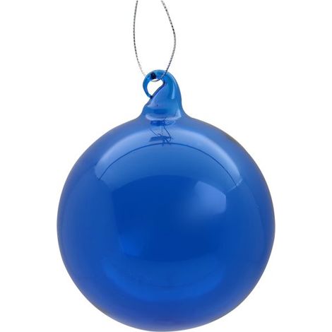 PALLINA DI NATALE IN VETRO BLU ROYAL TRASPARENTE 10 CM GIOCOPLAST