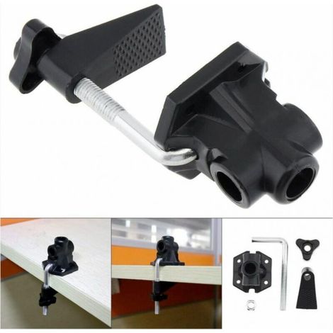Clip de support de bureau universel noir, support de remplacement en alliage pour pied de Microphone/lampe de bureau (1/5)
