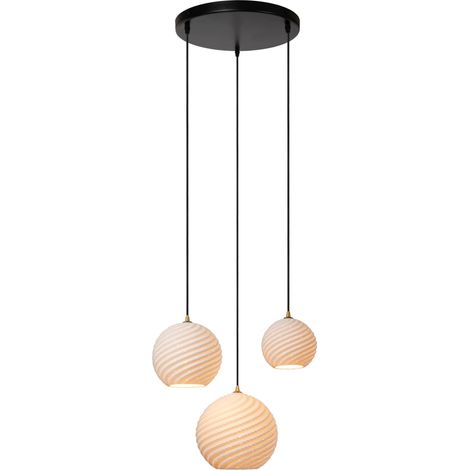 Lampe pendante de conception Bina Blanc rond à 3 lumières - 13451/03/31 (1/2)