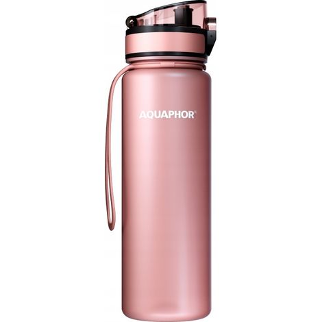 Botella de agua con filtro Aquaphor City de 500 ml, color rosa, con espaciador (1 unidad). (1/5)
