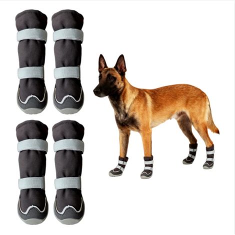 Ensemble de 4 Chaussures pour Animaux - Bottes de Protection pour Sports de Plein Air pour Chiens Petits, Moyens et Grands (1/5)