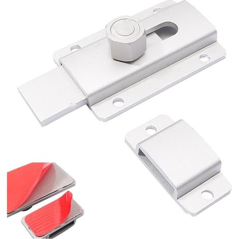 Loquet de sécurité pour porte coulissante, argent argenté (1/5)