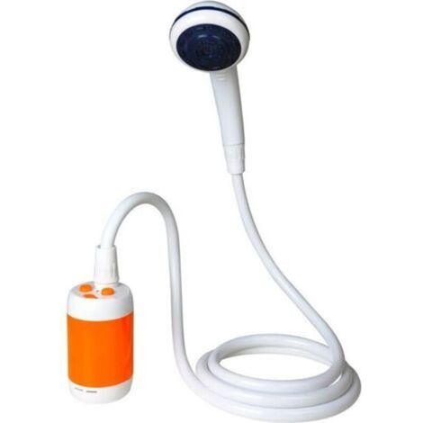 Douche de Camping Douche Portable Douche Extérieure, Batterie Intégrée 5000mAh, Douchette Électrique Rechargeable, Pompe de Débit de Douche (Orange Blanc)-,de dyk. (1/4)