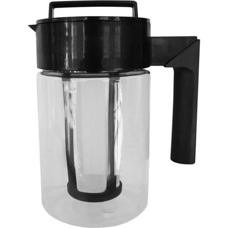 Machine à café glacée domestique Simple avec filtre, couvercle d'étanchéité, poignée en silicone antidérapante, matériau PC 900ML, noir