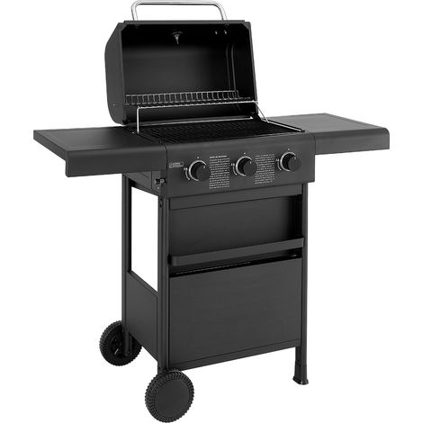 TAINO COMPACT 3+0 Gasgrill Grillwagen platzsparend Griller Gas Grill BBQ Schwarz (1/5)
