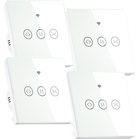 Interrupteur Volet Roulant Connecté, Compatible avec Alexa/Google Home/Smart Life, Contrôle de Commande Vocale(Fil Neutre Requis) 4pack (1/4)