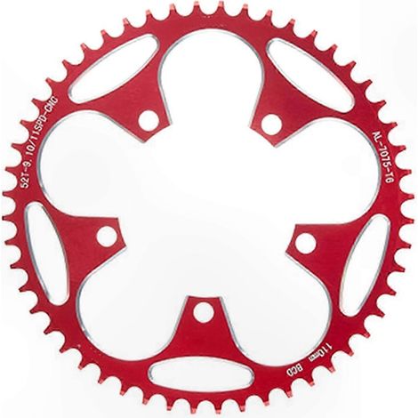 Direktmontage-Fahrradritzel, 110 mm Lochkreis, 5 Löcher, Narrow-Wide-Profil, rot getönt (1/5)