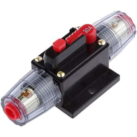Sollbry 12V 30A Moteur de Voiture disjoncteur Audio en Ligne Porte fusible stéréo de Protection réinitialiser Le fusible (1/5)