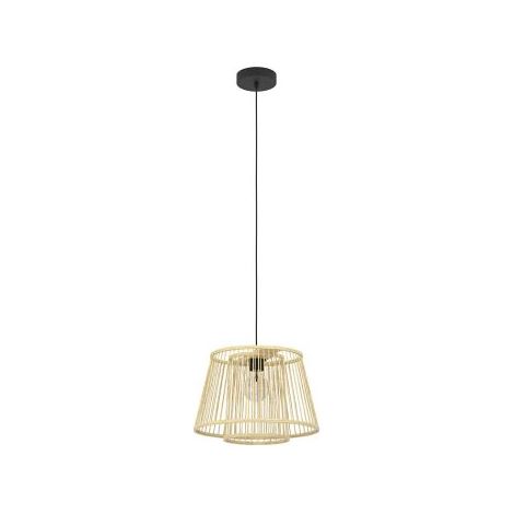 Eglo Iluminación Lámpara de techo colgante de madera HYKEHAM Ø 38cm H:110cm (1/5)