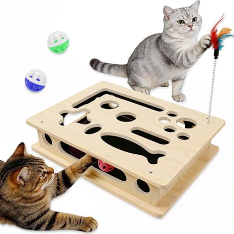 Puzzle Griffoir 2 en 1 Chat Interactif 39x30cm avec 3 Balles (1/5)