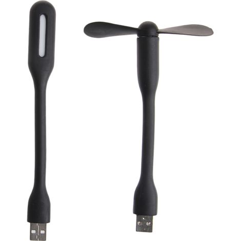 Ventilateur USB flexible et portable, mini ventilateur USB 5V avec lumières LED USB pour batterie externe, ordinateur portable, gadget d'été-AquaForge