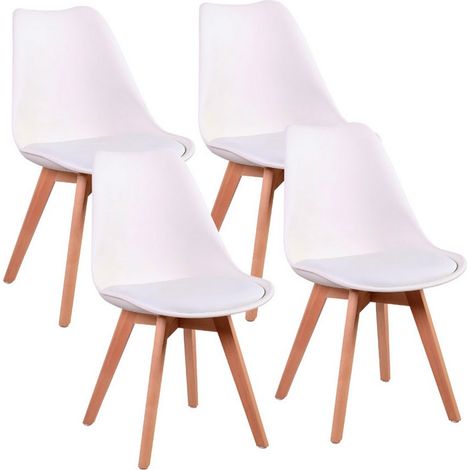 Sedia ergonomica gambe in legno 4 pz - Candice (1/5)