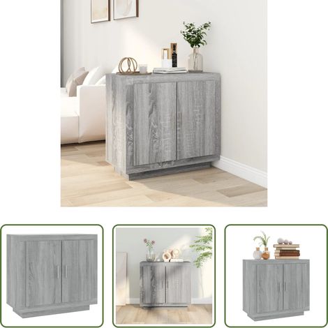 vidaXL Aparador de madera contrachapada gris Sonoma 80x40x75 cm (1/5)