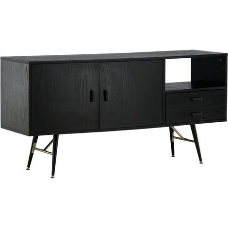 Bahut 2 Portes & 2 Tiroirs "Gold" 160cm Noir (1/5)