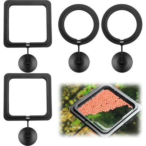 Ensemble d'alimentation pour aquarium 4 pièces : anneau d'alimentation, anneau d'alimentation carré pour poissons (1/4)