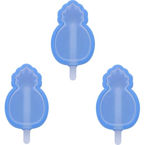3 moules à glace en silicone forme d'ananas, 20 cm x 8 cm, non adhérents, idéaux pour jus, yaourt, gelée et bombes chocolat (1/5)