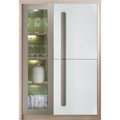 Monmobilierdesign – Armoire vitrine 2 portes battantes avec éclairage LED – Dimensions 90x43x130 cm – Matériaux de haute qualité – Système de fermeture robuste (1/5)